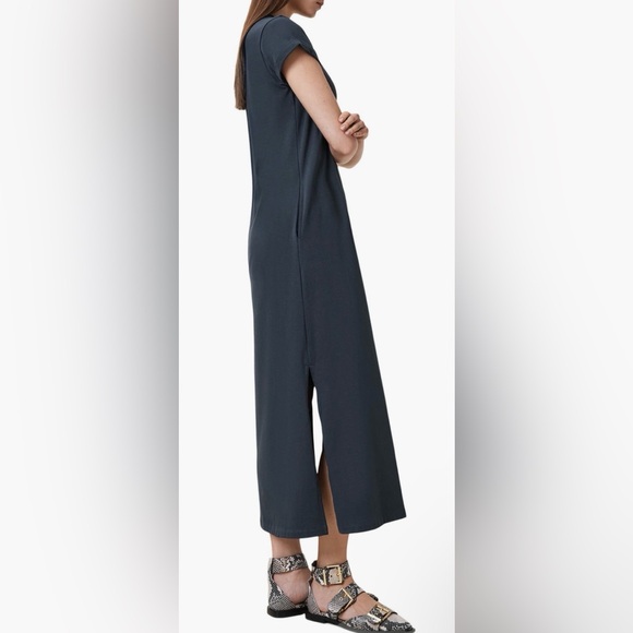 AllSaints Navy Blue Short Sleeve Maxi Dress Size 4 NWOT - Picture 4 of 13